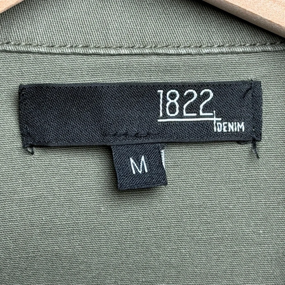 1822 Denim Womens Olive Green Utility Field Jacket Cotton Stretch Size M